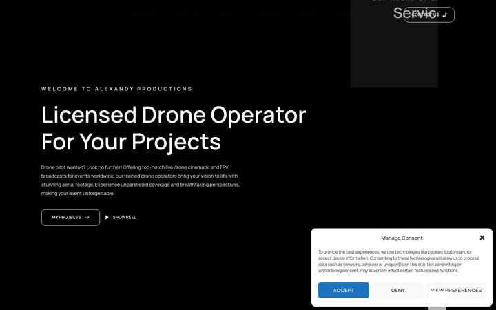 Screenshot of alexandyproductions.com
