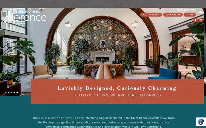Screenshot of alexanflorenceapartments.com