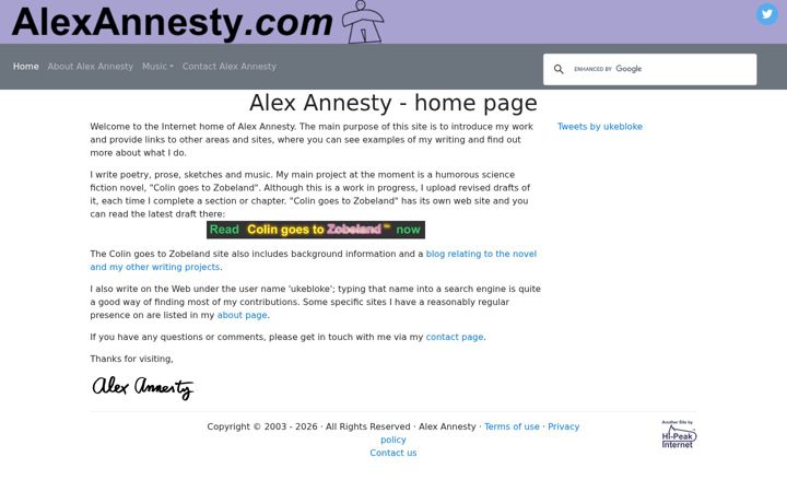Screenshot of alexannesty.com