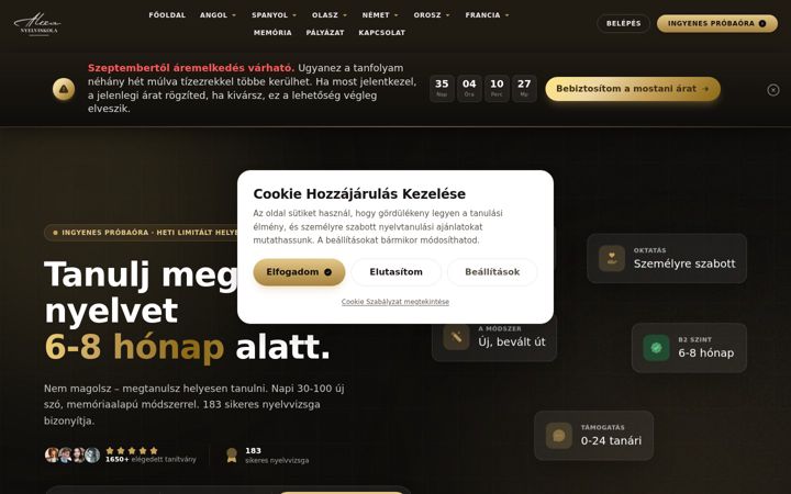 Screenshot of alexanyelviskola.hu