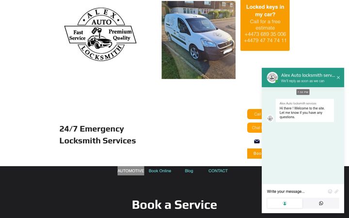Screenshot di alexautolocksmith.uk