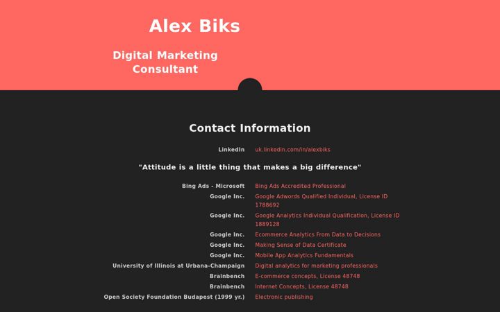 Screenshot of alexbiks.com
