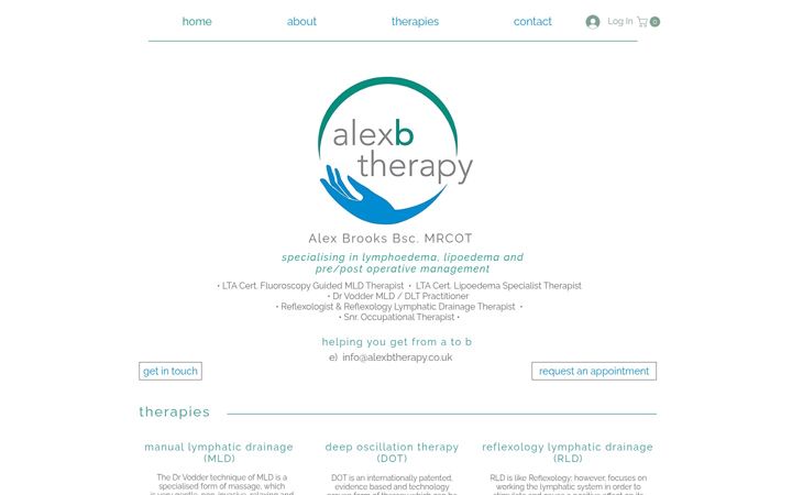 Screenshot of alexbtherapy.co.uk