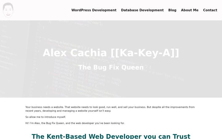 Screenshot ta' alexcachia.co.uk
