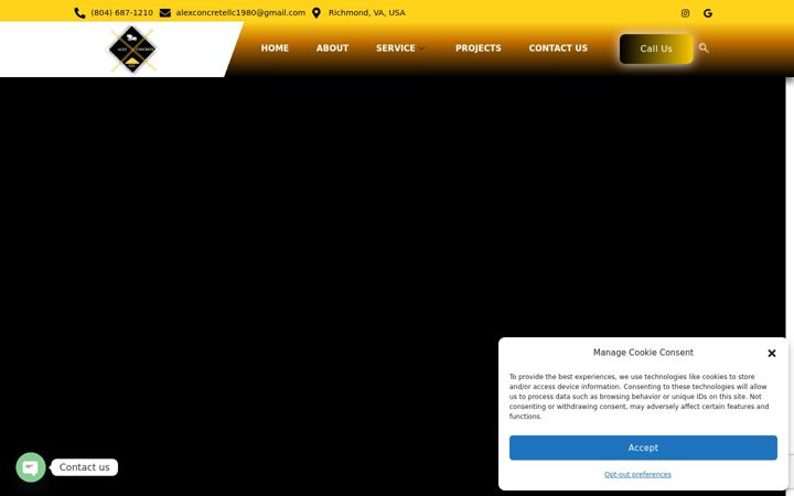 Screenshot of alexconcreteca.com