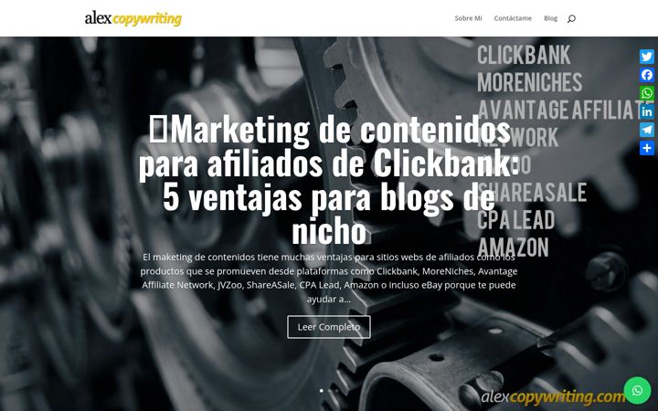 Screenshot of alexcopywriting.com