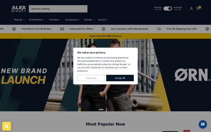 Screenshot of alexdirect.co.uk
