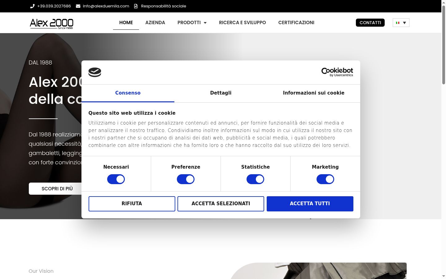 Screenshot of the consent banner shown before any interaction