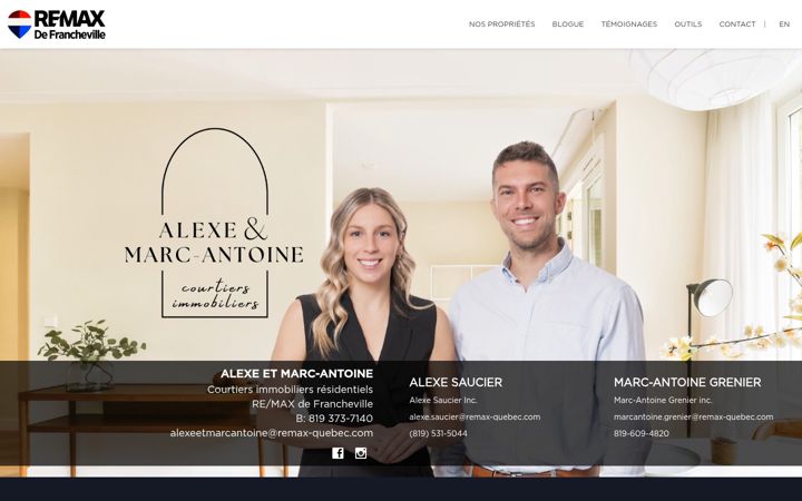 Screenshot of alexeetmarcantoine.com
