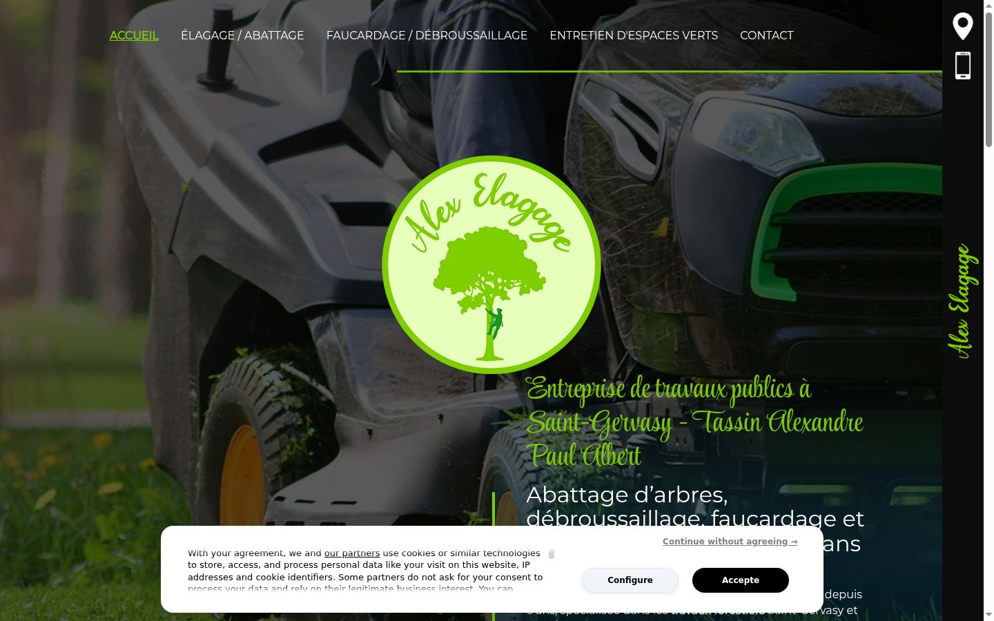Screenshot of the consent banner shown before any interaction