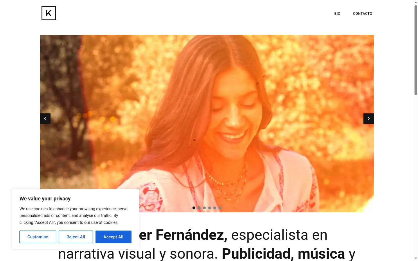 Sutikimo reklamjuostės, rodytos prieš bet kokią sąveiką, ekrano kopija
