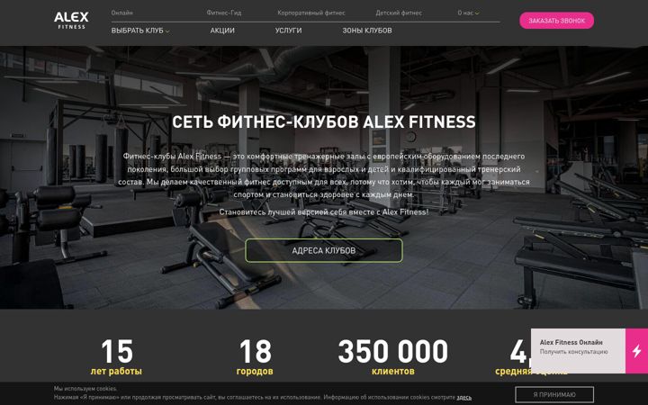 Screenshot of alexfitness.ru