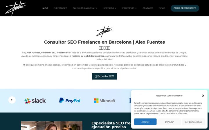 Screenshot of alexfuentes.es