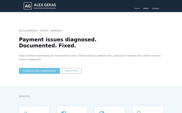 Screenshot of alexgekas.com