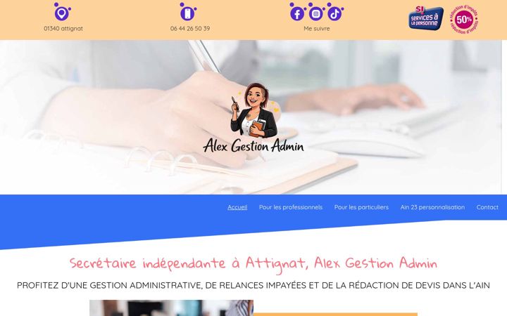 Screenshot of alexgestionadmin.fr