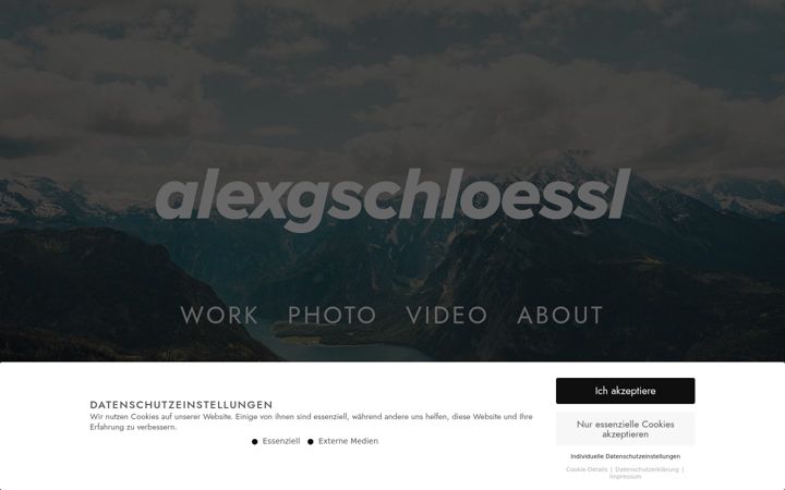 Screenshot of alexgschloessl.com