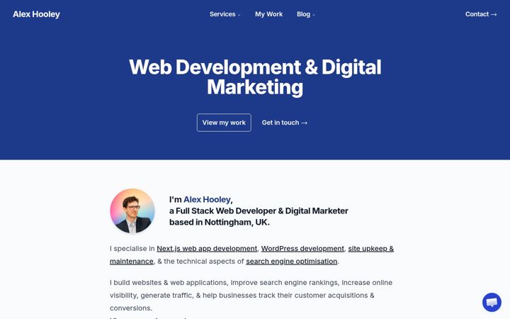 Screenshot of alexhooley.com