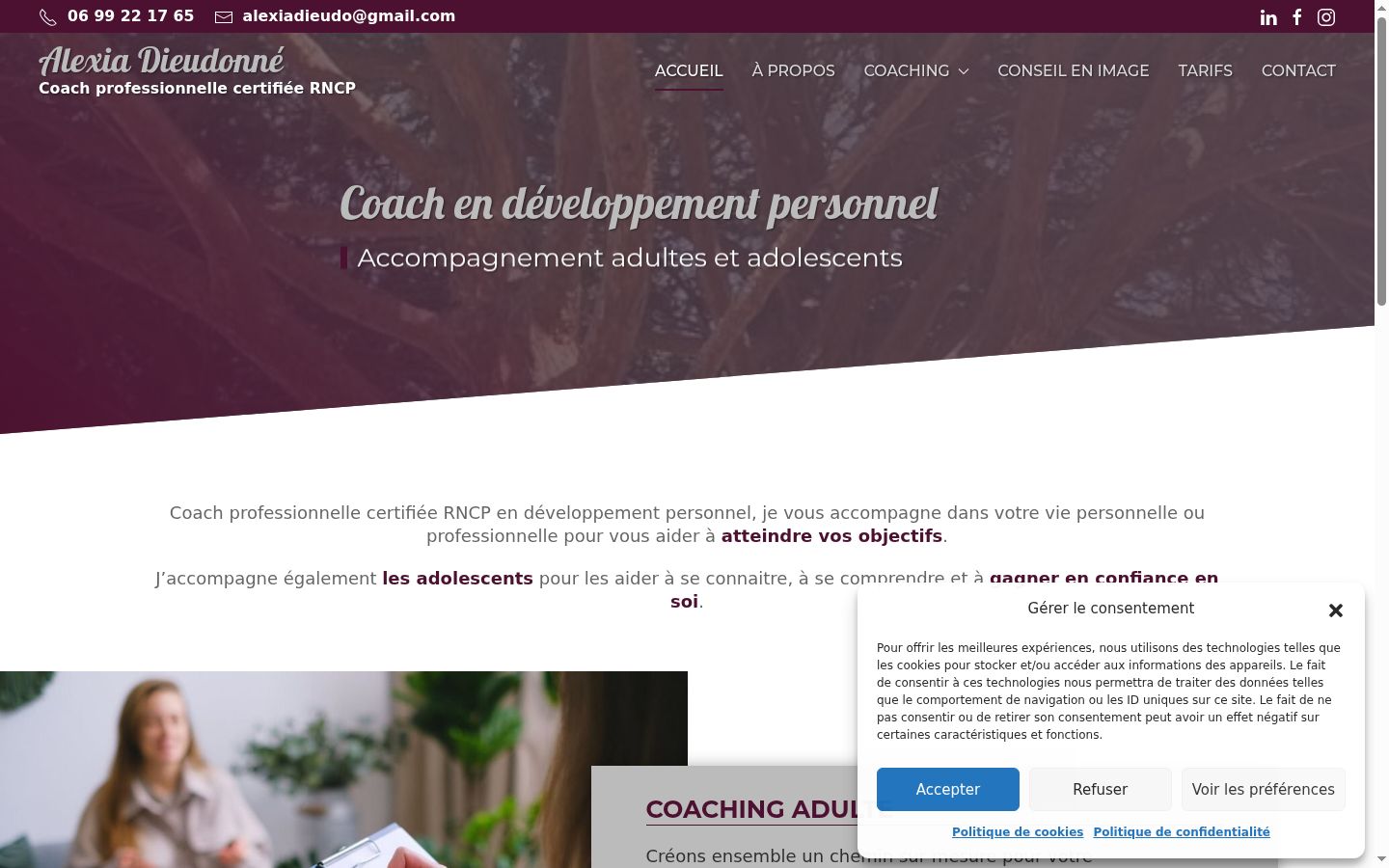 Captura de ecrã do banner de consentimento apresentado antes de qualquer interação
