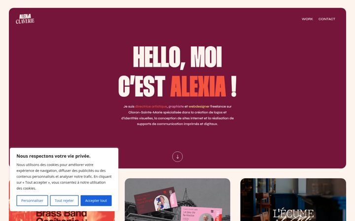 Screenshot of alexiaclaverie.com