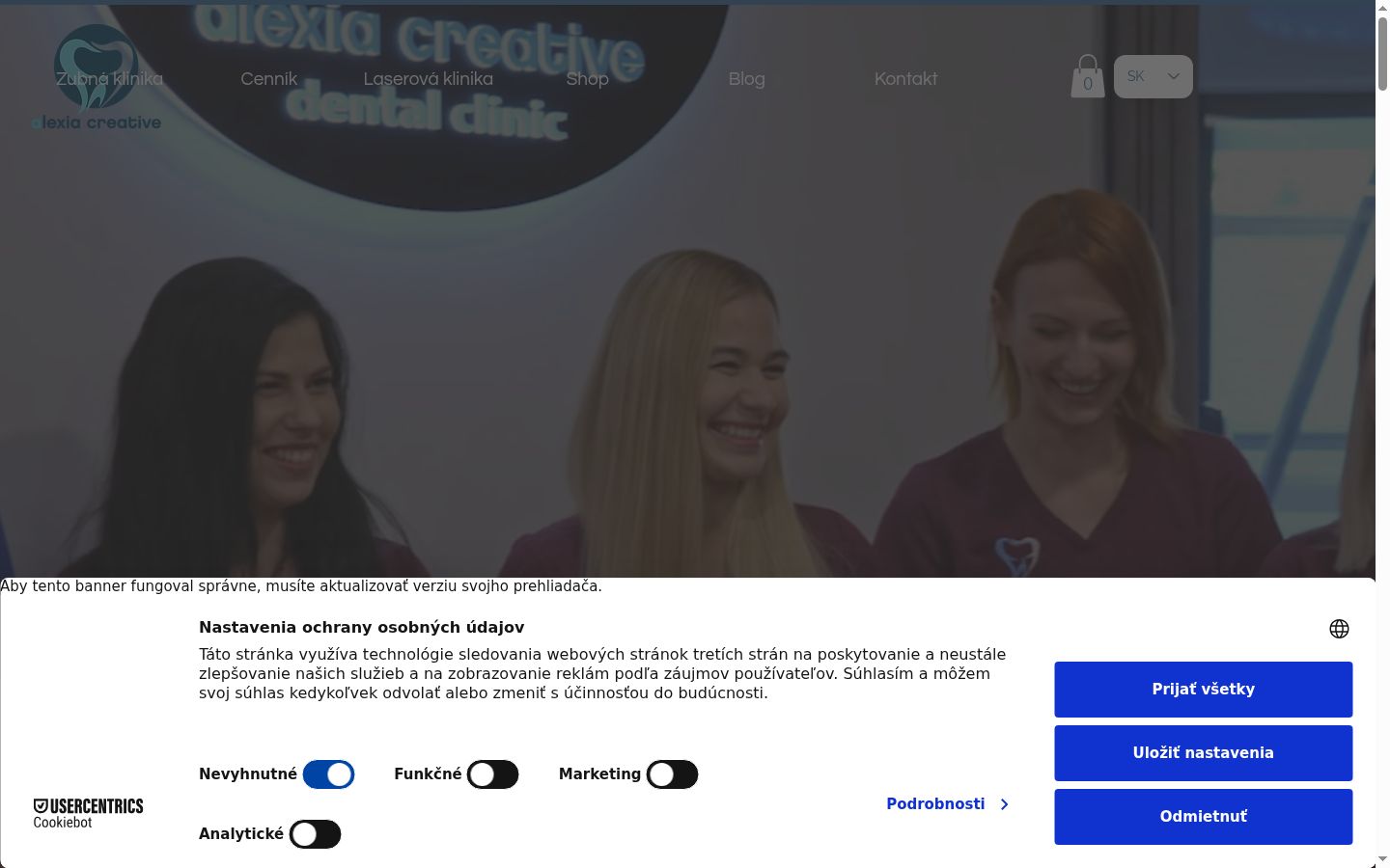 Screenshot of the consent banner shown before any interaction