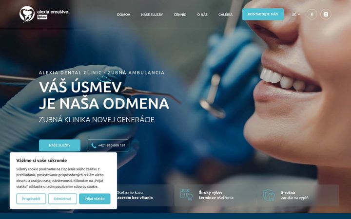 Screenshot of alexiadentalclinic.sk