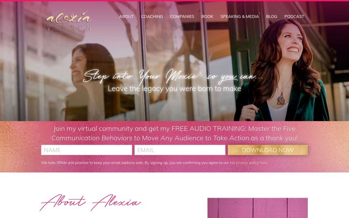 Screenshot of alexiavernon.com