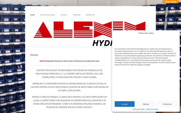 Screenshot of alexim-hydraulics.ro