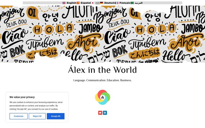 Screenshot of alexintheworld.com