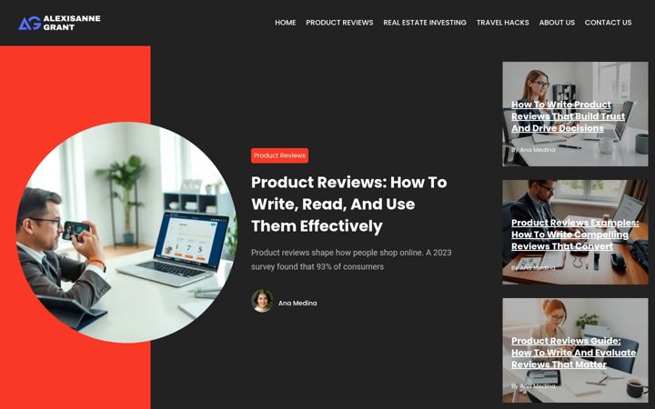 Screenshot of alexisannegrant.com