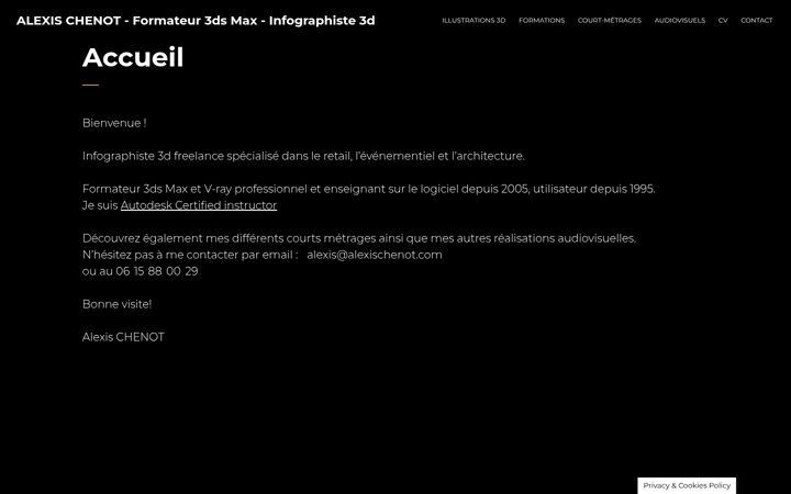 Screenshot of alexischenot.com