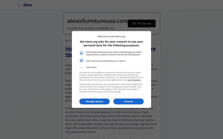 Screenshot of alexisfurnitureusa.com