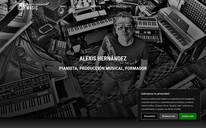 Snímek obrazovky alexishernandezmusic.com