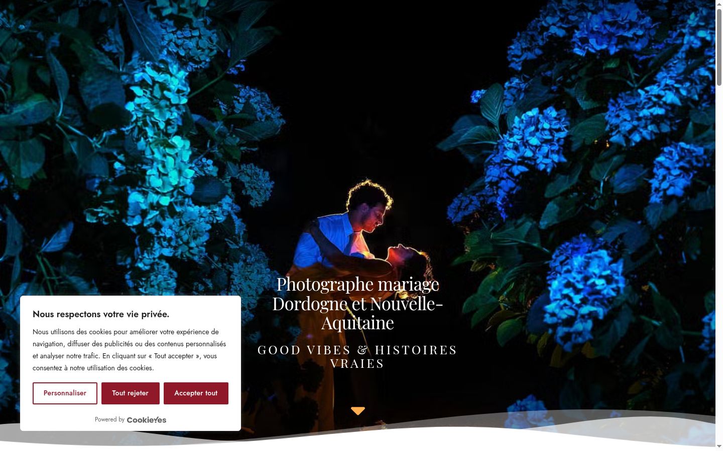 Capture d'écran de la bannière de consentement affichée avant toute interaction