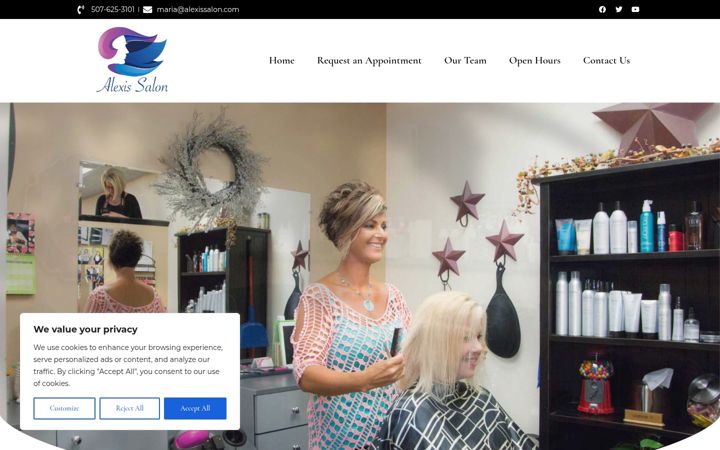 Screenshot of alexissalon.com