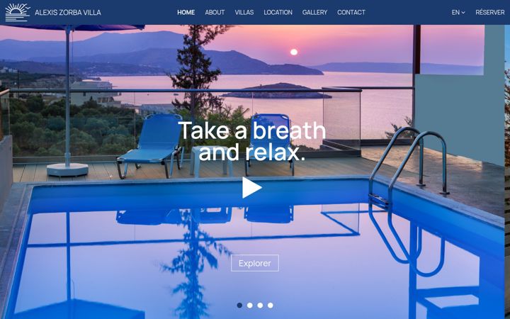 Screenshot of alexiszorbavillas.com