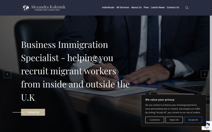 Screenshot di alexkaleniuk.com
