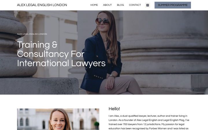 Screenshot di alexlegalenglish.com