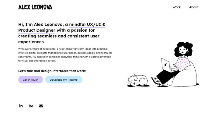 Screenshot of alexleonova.art