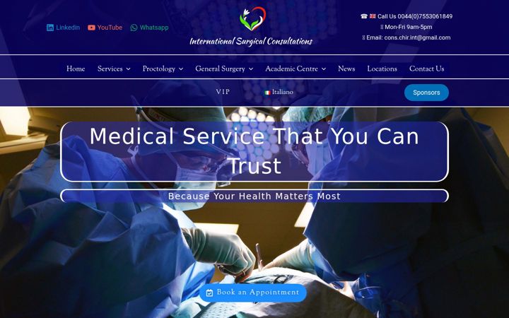Screenshot of alexleosurgery.com
