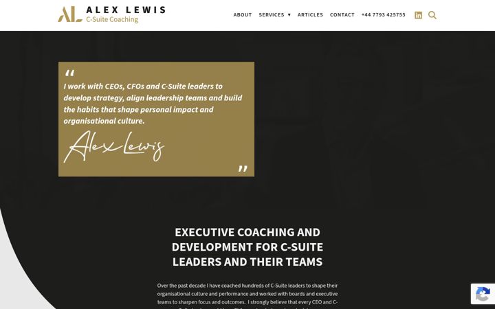 Screenshot of alexlewiscoaching.com