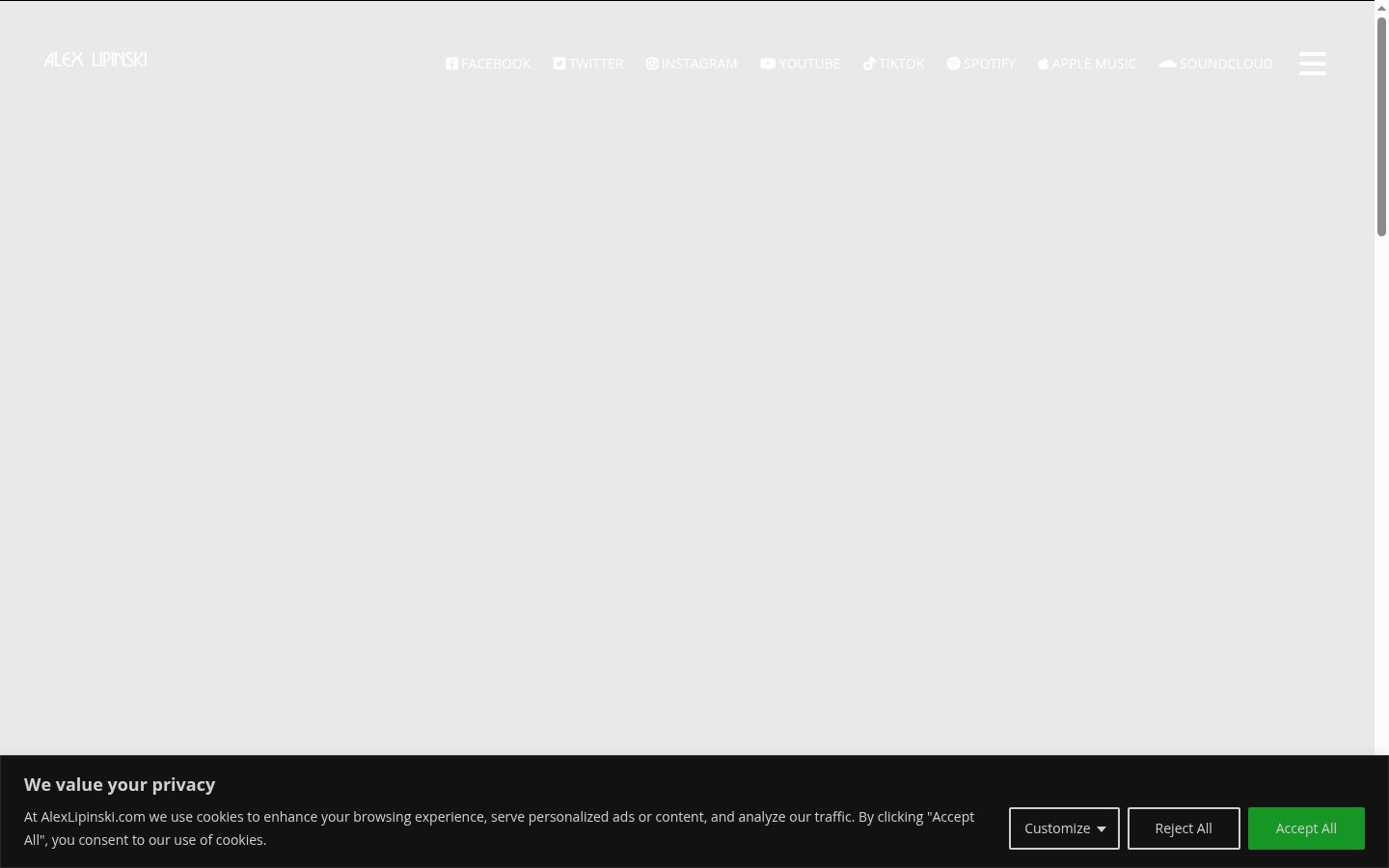 Screenshot del banner di consenso mostrato prima di qualsiasi interazione