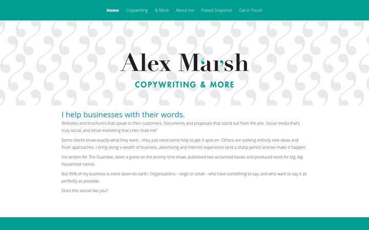 Screenshot of alexmarsh.co.uk