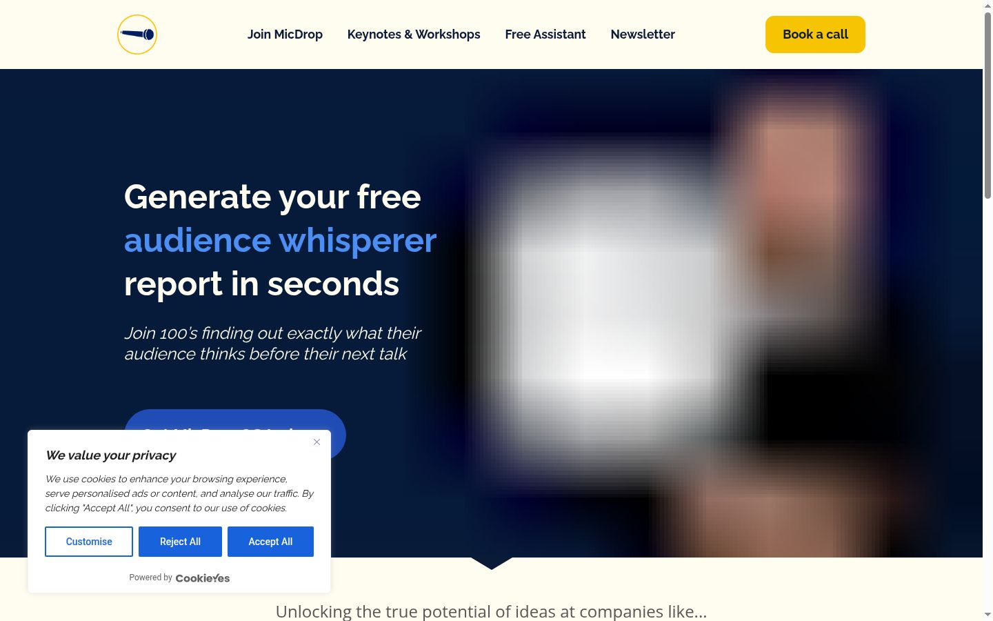 Capture d'écran de la bannière de consentement affichée avant toute interaction