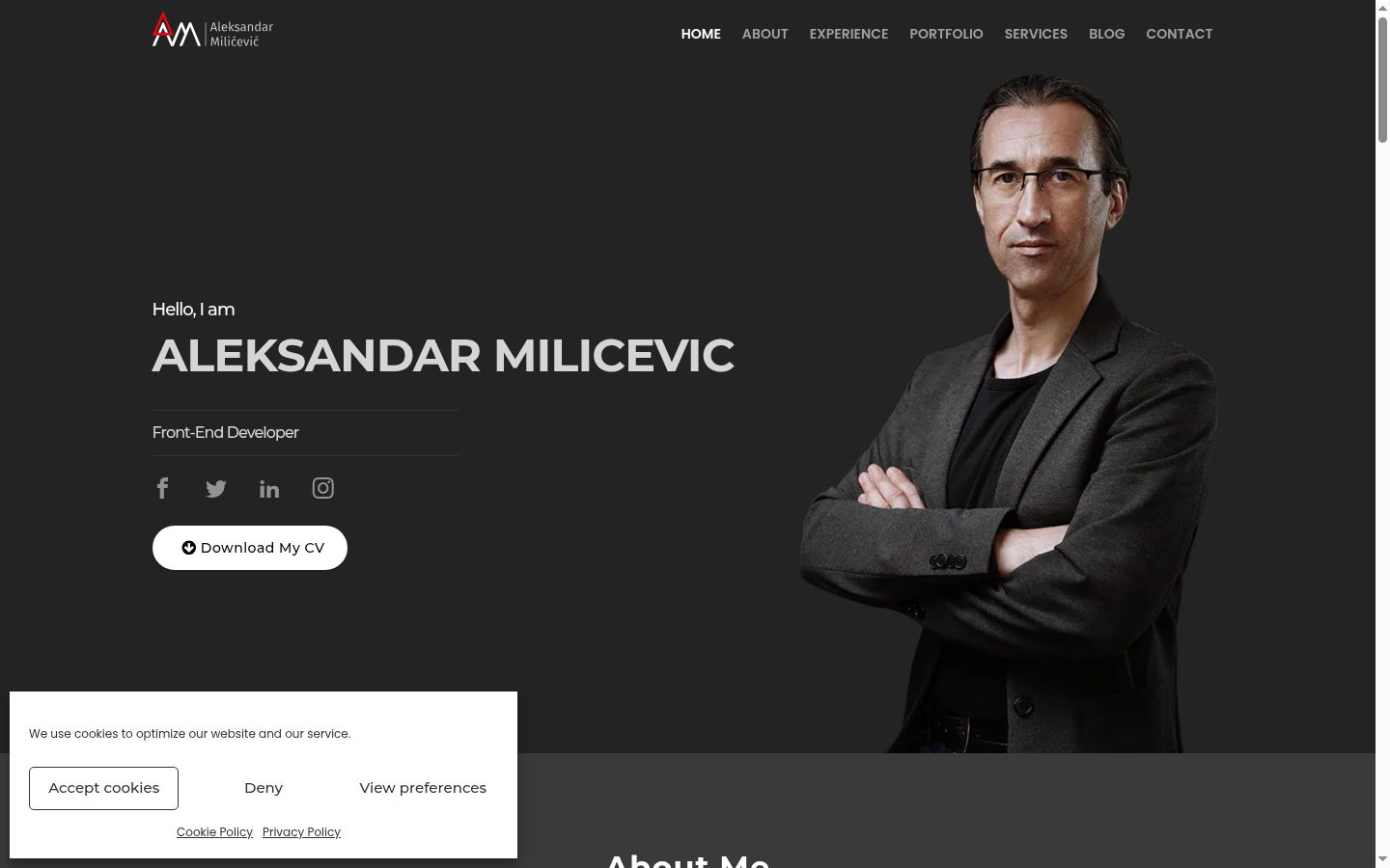Sutikimo reklamjuostės, rodytos prieš bet kokią sąveiką, ekrano kopija