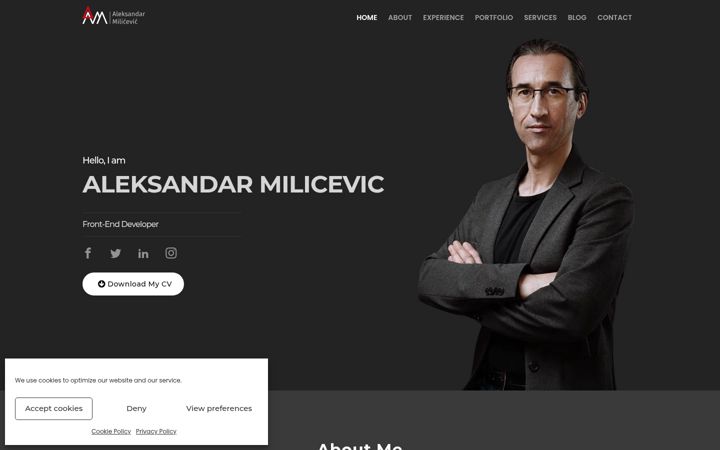 Ekrano kopija alexmilicevic.me
