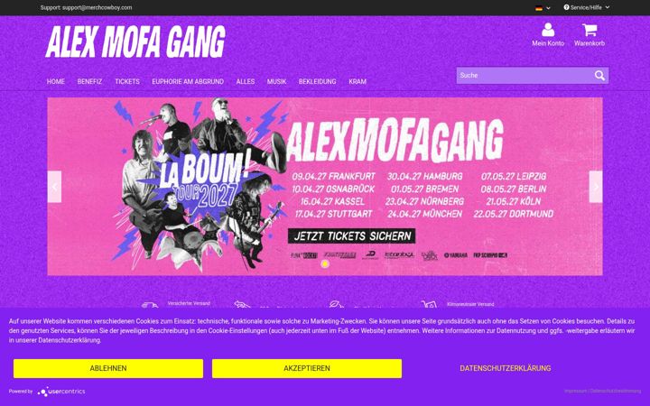 Screenshot of alexmofagang-shop.de