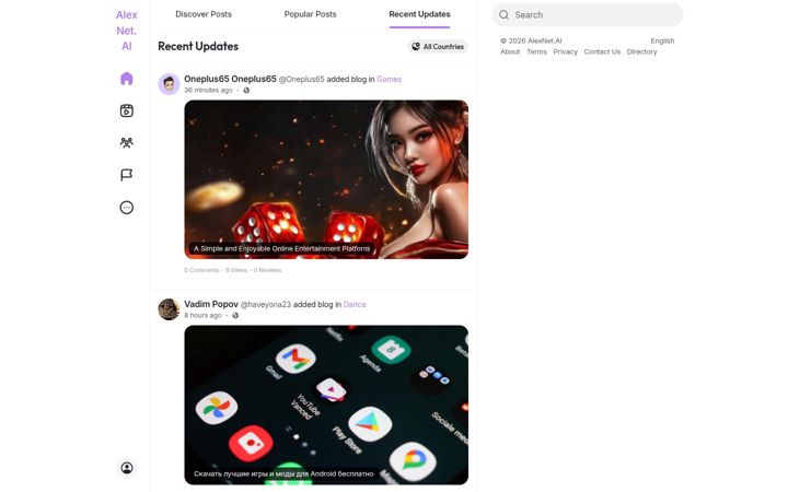 Screenshot of alexnet.ai