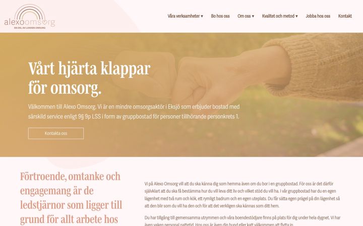 Screenshot of alexoomsorg.se