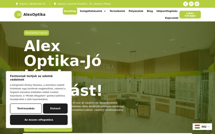 Screenshot of alexoptika.hu