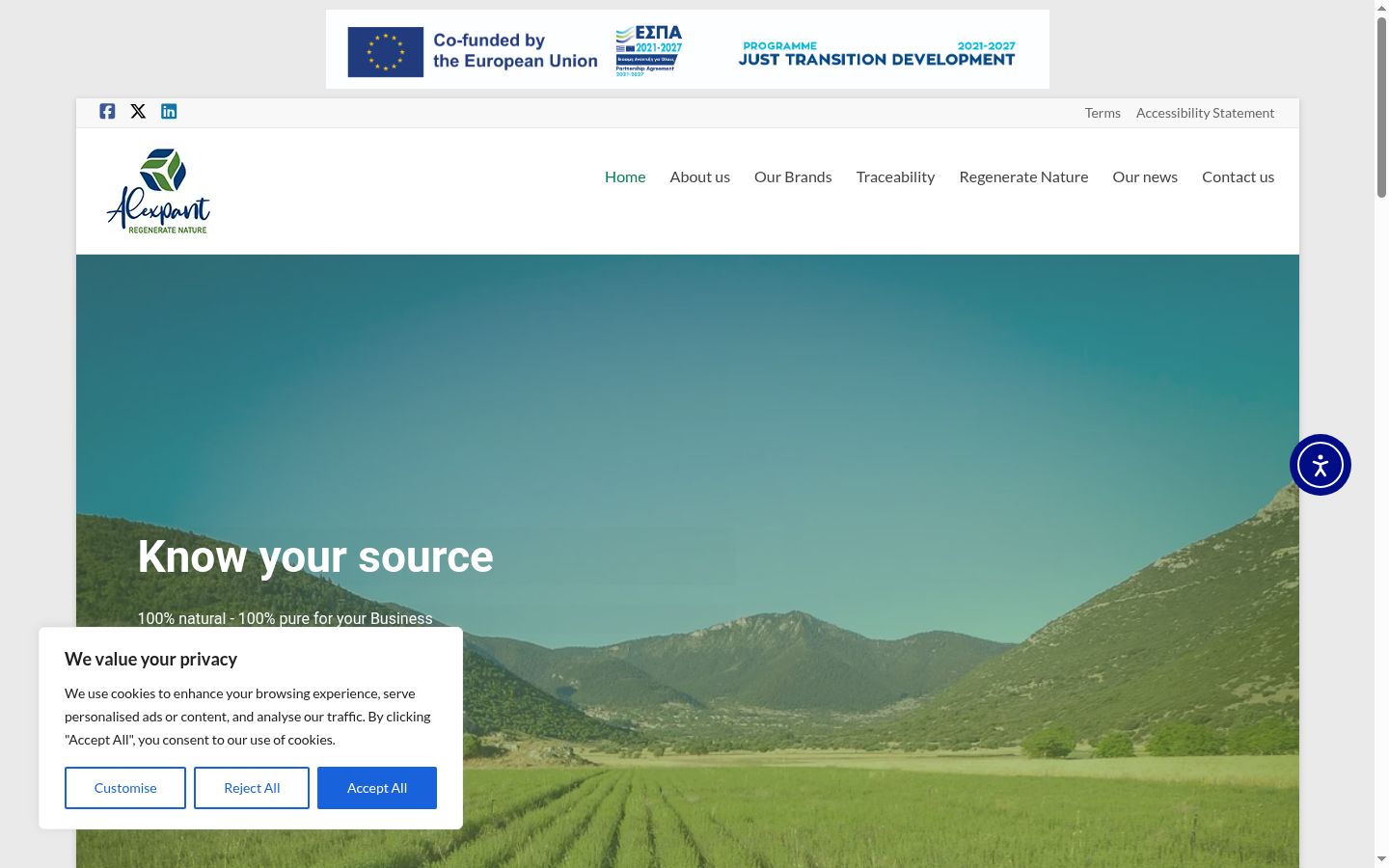 Screenshot tal-banner tal-kunsens muri qabel kwalunkwe interazzjoni